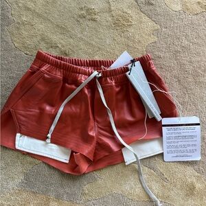 Rick Owen orange leather boxer  shorts! New with tag!